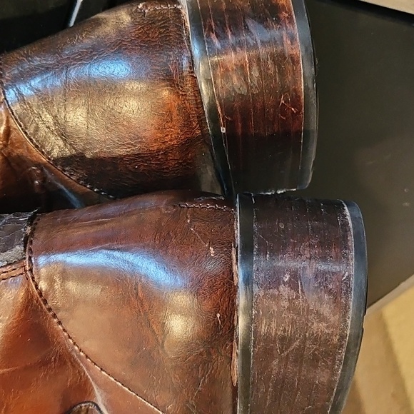 BORN CROWN Brown Distressed Leather Tall Riding Equestrian Boot W22541 SZ 7.5M - Picture 5 of 15